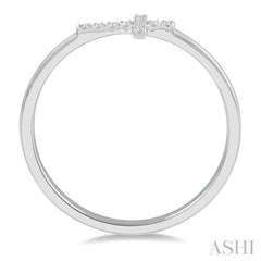 1/20 Ctw Cross Charm Round Cut Diamond Ladies Ring in 10K White Gold