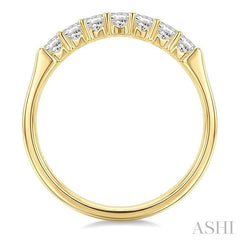 1/2 Ctw 7 Stone Princess Cut Diamond Wedding Band in 14K Yellow Gold