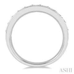 3/4 Ctw Round Cut Diamond Wedding Band in 14K White Gold