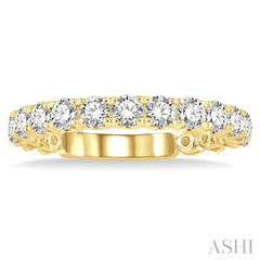 1 Ctw Lattice Round Cut Diamond Wedding Band in 14K Yellow Gold