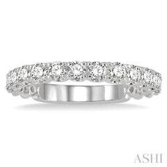 3/4 Ctw Lattice Round Cut Diamond Wedding Band in Platinum