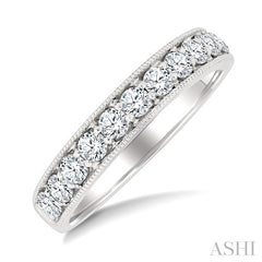 1 1/2 Ctw Round Cut Diamond Eternity Wedding Band in 14K White Gold