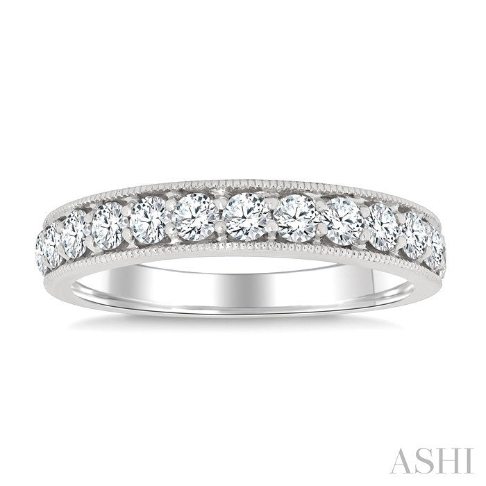 1 1/2 Ctw Round Cut Diamond Eternity Wedding Band in 14K White Gold