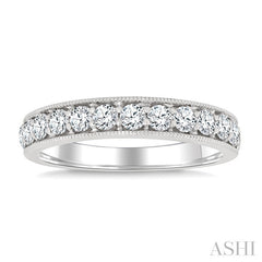 1 1/2 Ctw Round Cut Diamond Eternity Wedding Band in 14K White Gold