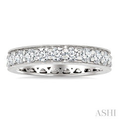 2 Ctw Round Cut Diamond Eternity Wedding Band in 14K White Gold