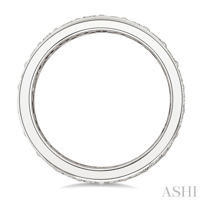 2 Ctw Round Cut Diamond Eternity Wedding Band in 14K White Gold