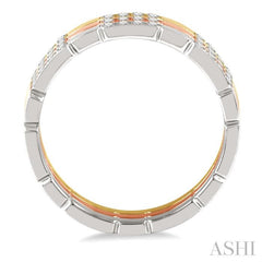 1/3 Ctw Triple Tone Round Cut Diamond Stackable Band Set in 14K White, Yellow and Rose Gold