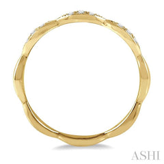 1/10 Ctw Marquise Lattice Round Cut Diamond Stackable Band in 14K Yellow Gold