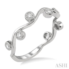 1/8 Ctw Round Cut Diamond Stackable Band in 14K White Gold