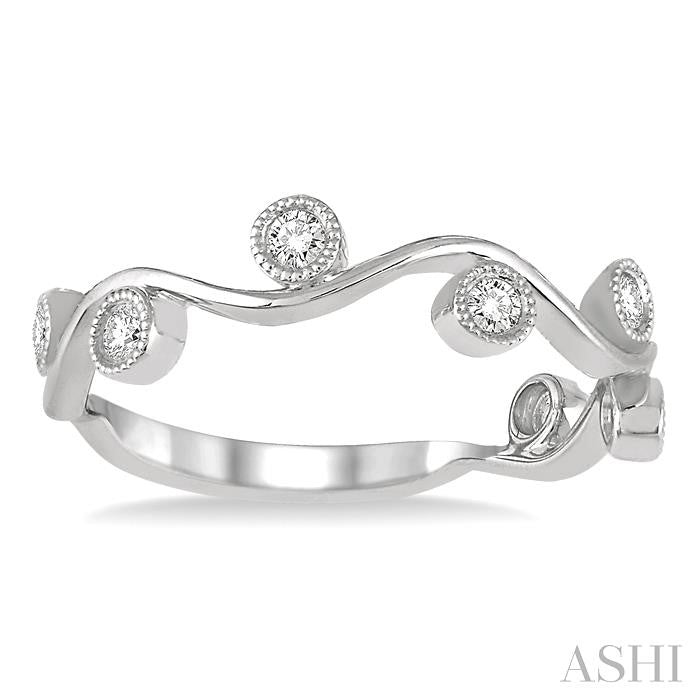 1/8 Ctw Round Cut Diamond Stackable Band in 14K White Gold