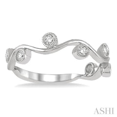 1/8 Ctw Round Cut Diamond Stackable Band in 14K White Gold