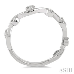 1/8 Ctw Round Cut Diamond Stackable Band in 14K White Gold
