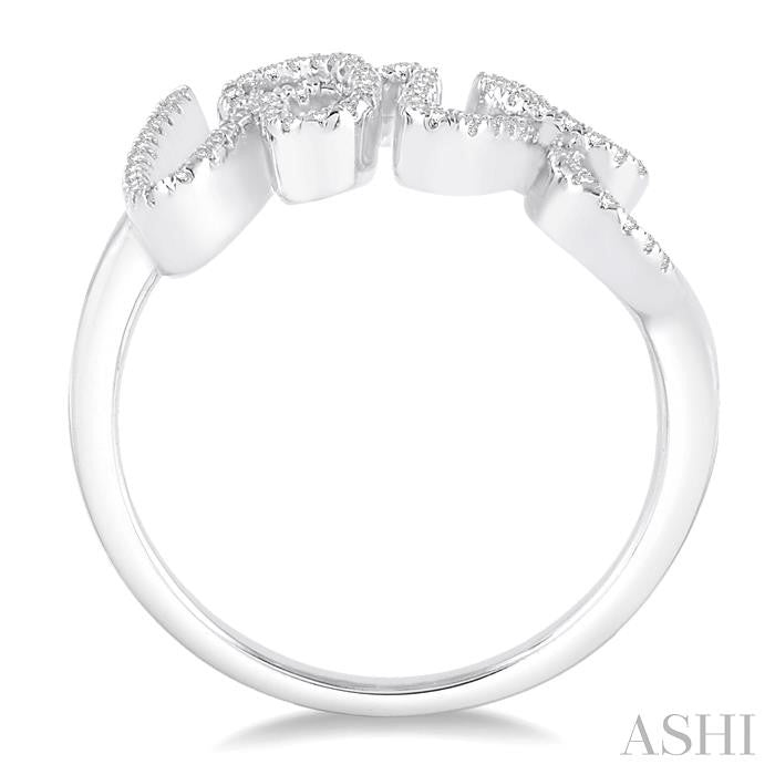 1/5 Ctw Round Cut Diamond Love Ring in 10K White Gold