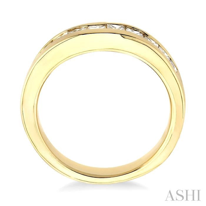 3/4 Ctw Princess Cut Diamond Matching Wedding Band in 14K Yellow Gold