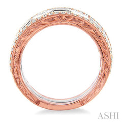 1 Ctw Diamond Stackable Band Set in 14K Rose and White Gold