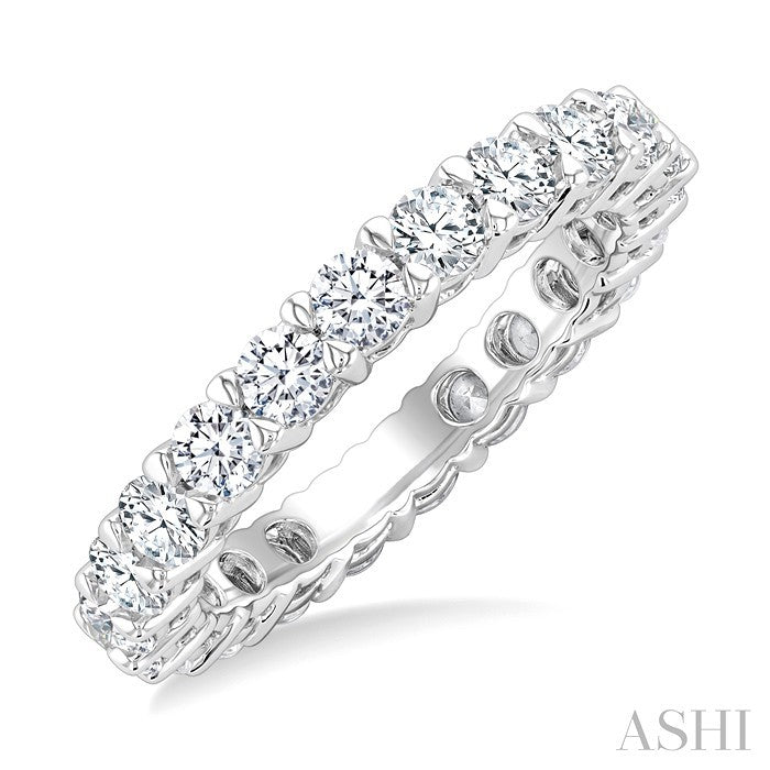 3 Ctw Eternity Round Cut Diamond Wedding Band in 14K White Gold