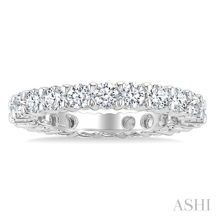 3 Ctw Eternity Round Cut Diamond Wedding Band in 14K White Gold