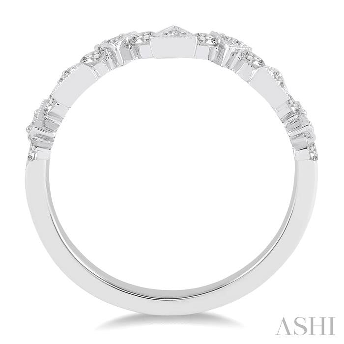 3/8 Ctw Round CUT Diamond Stack Band in 14K White Gold