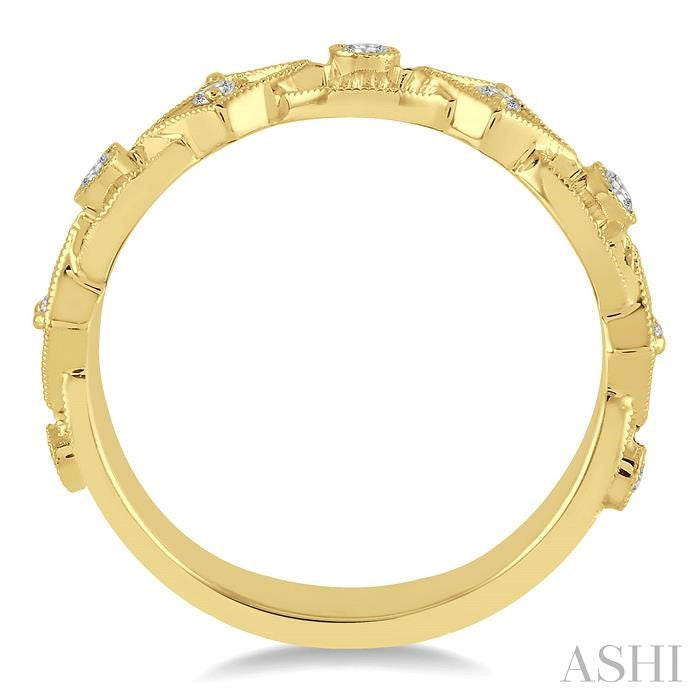 1/10 Ctw Round Cut Diamond Stack Band in 14K Yellow Gold