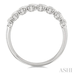 1/2 Ctw Scatter Baguette and Round Cut Diamond Fashion Band in 14K White Gold