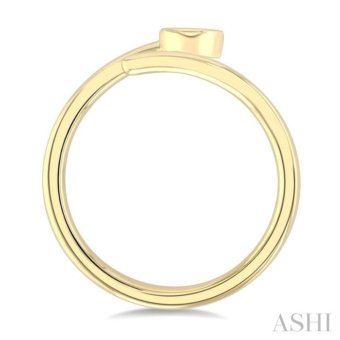 1/6 Ctw Bypass Bezel Set Oval Cut Diamond Open Fashion Ring in 14K Yellow Gold