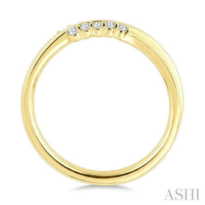 1/6 Ctw Split Double Spring Coil Round Cut Diamond Open Fashion Ring in 10K Yellow Gold 