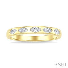1/3 Ctw Marquise Cut Diamond Flush Set Fashion Band in 14K Yellow Gold