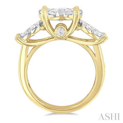 3 Ctw Lovebright Round Cut Diamond Ring in 14K Yellow and White Gold