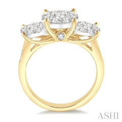 1 1/2 Ctw Lovebright Round Cut Diamond Ring in 14K Yellow and White Gold