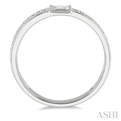 1/5 Ctw Double Row Baguette and Round Diamond Fashion Ring in 14K White Gold
