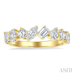 1 1/10 Ctw Mixed Shape Diamond Fashion Band in 14K Yellow Gold