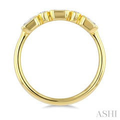 1/2 Ctw Bezel set Octagon and Round Cut Diamond Band in 14K Yellow Gold