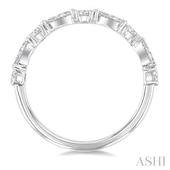 5/8 Ctw Scatter East-West Set Marquise and Round Cut Diamond Fashion Band in 14K White Gold