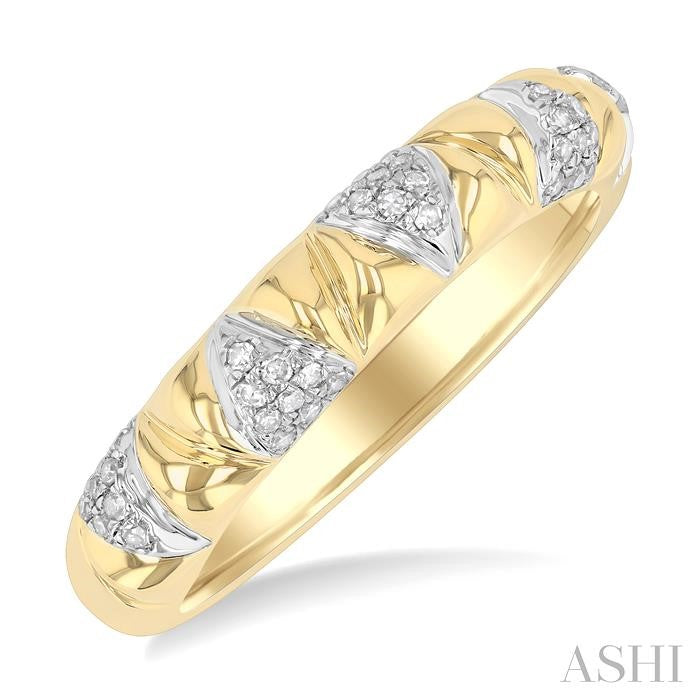 1/6 Ctw Art Deco Round Cut Diamond Fashion Band in 10K Yellow Gold
