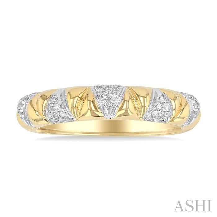 1/6 Ctw Art Deco Round Cut Diamond Fashion Band in 10K Yellow Gold