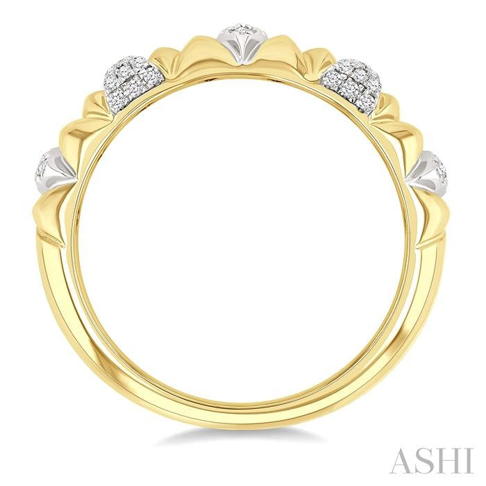 1/6 Ctw Art Deco Round Cut Diamond Fashion Band in 10K Yellow Gold
