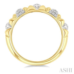 1/6 Ctw Art Deco Round Cut Diamond Fashion Band in 10K Yellow Gold