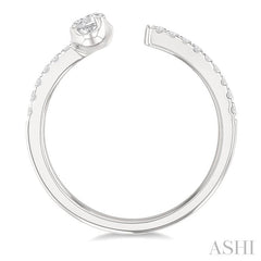 3/8 Ctw Oval and Round Cut Diamond Fashion Open Ring in 14K White Gold