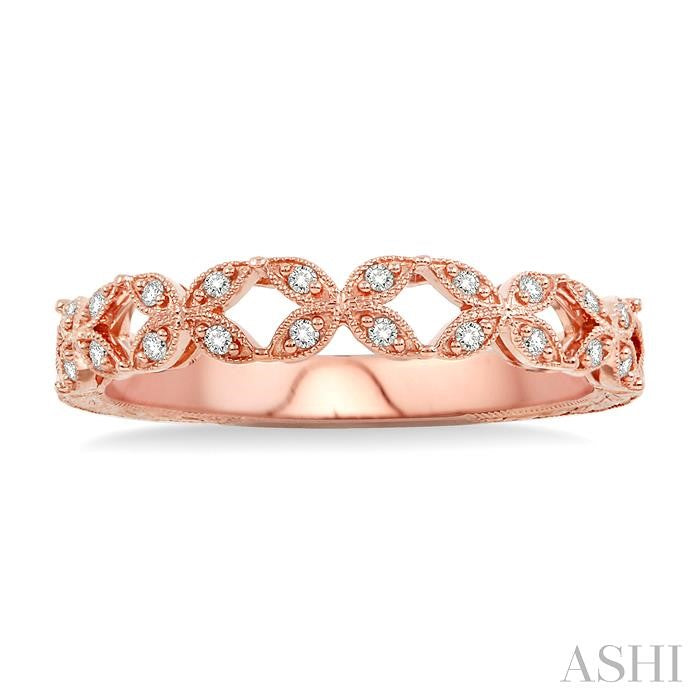 1/6 Ctw Round Cut Diamond Fashion Band in 14K Rose Gold