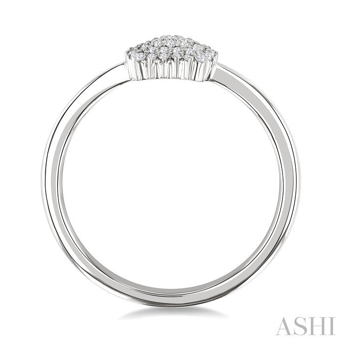 1/6 Ctw Petite Cushion Shape Round Cut Diamond Cluster Fashion Ring in 10K White Gold