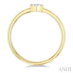 1/10 Ctw Lovebright Petite Heart Shape Round Cut Diamond Fashion Ring in 10K Yellow Gold