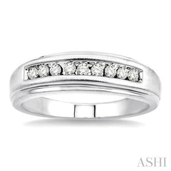 1/4 Ctw Round Cut Diamond Men's Ring in 14K White Gold