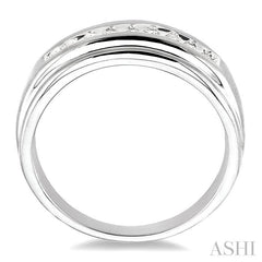 1/4 Ctw Round Cut Diamond Men's Ring in 14K White Gold
