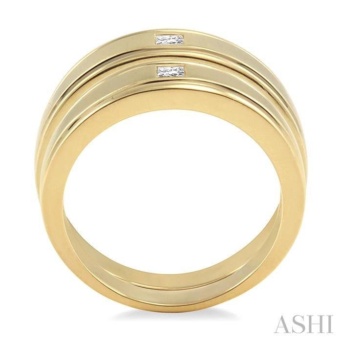 1/6 Ctw Princess Cut Diamond Duos Ring Set in 14K Yellow Gold