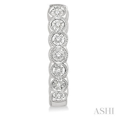 1/10 Ctw Lattice Round Cut Diamond Hoop Earrings in 10K White Gold