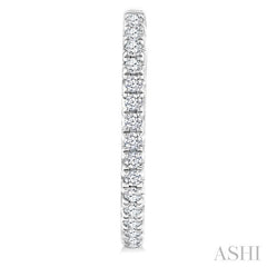 3/4 Ctw French Pave Set Round Cut Diamond Fashion Half Hoop Earring in 14K White Gold