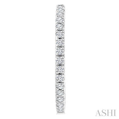 1/3 Ctw French Pave Set Round Cut Diamond Fashion Half Hoop Earring in 14K White Gold