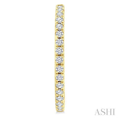 1/3 Ctw French Pave Set Round Cut Diamond Fashion Half Hoop Earring in 14K Yellow Gold