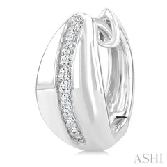 1/6 Ctw Round Cut Diamond Bold Fashion Hoop Earrings in 10K White Gold