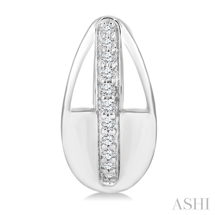 1/6 Ctw Round Cut Diamond Bold Fashion Hoop Earrings in 10K White Gold